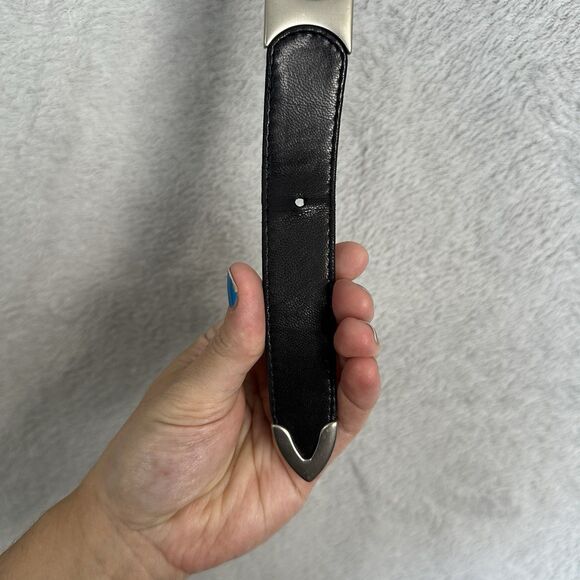 Suzi Roher Leather Stretch Belt Small Black Celestial Sun Moon Stars 90s Grunge - Picture 5 of 9